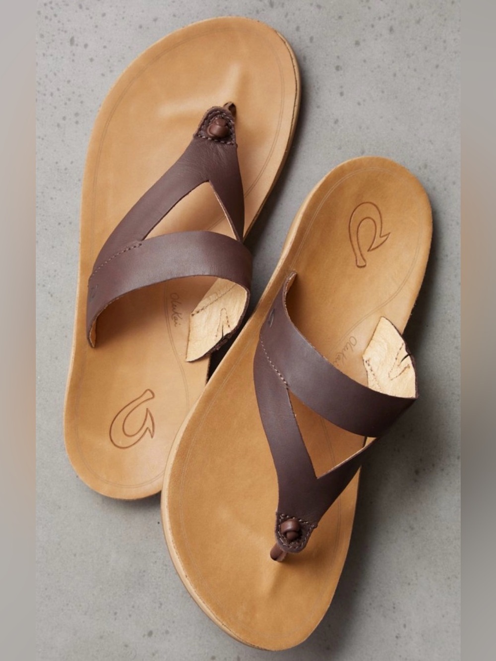 Women's OluKai Kaekae Ko'o Leather Sandals size 10